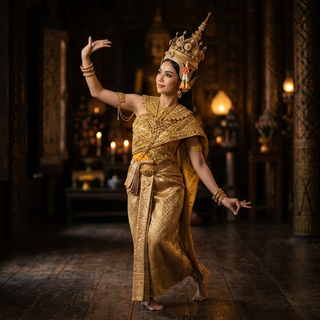 Thai cultural dancer